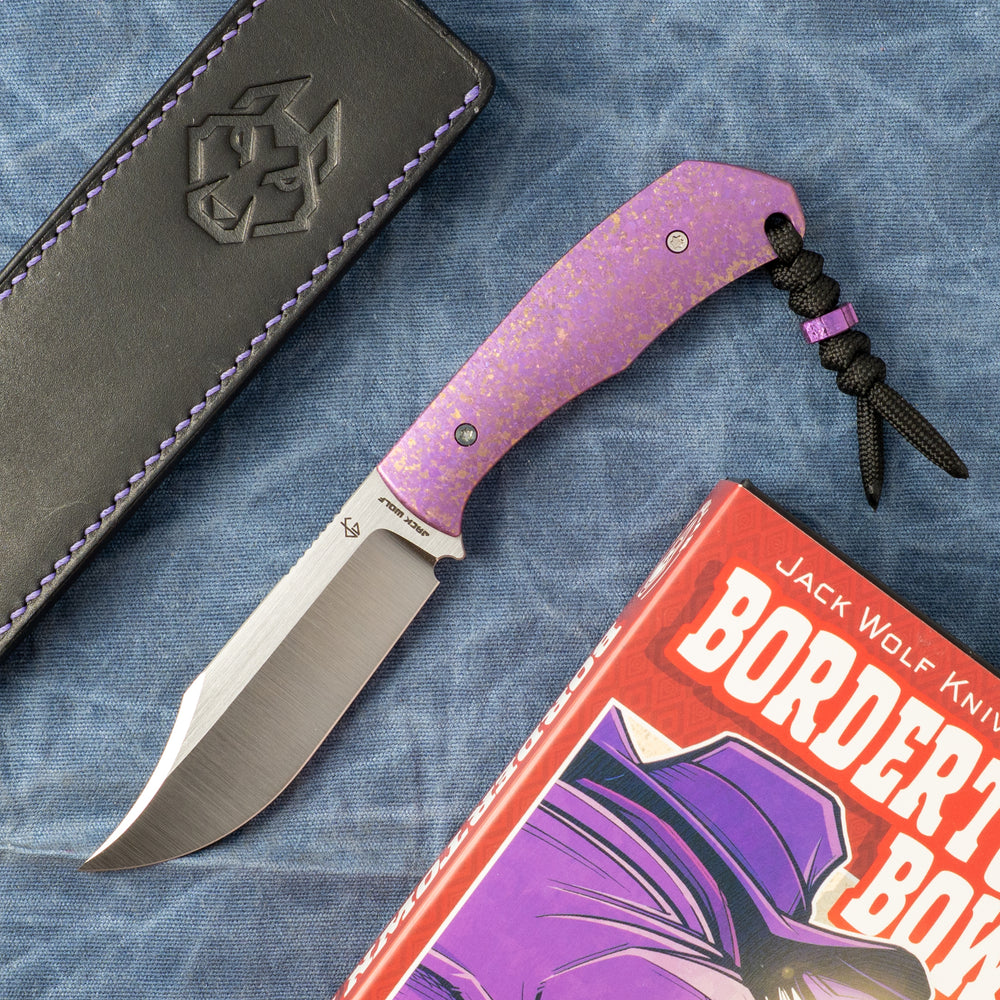 JACK WOLF KNIVES BORDERTOWN BOWIE - TITANIUM CRYSTALIZED PURPLE
