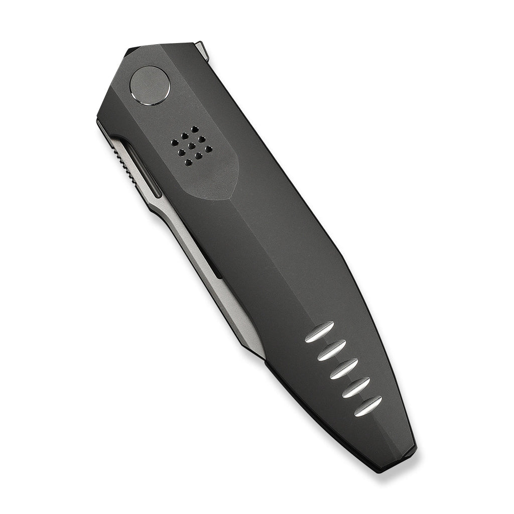 WEKNIFE Flight Line Flipper Knife Dark Gray Titanium Handle (3.81" Stonewashed Bohler M390 Blade) WE23089-1