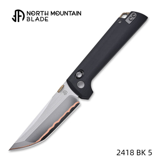 NORTH MOUNTAIN BLADE 2418-BK-5 Crossbar Lock 5-Layer Copper Steel 3.5" Blade Japanese-style tactical folding knife