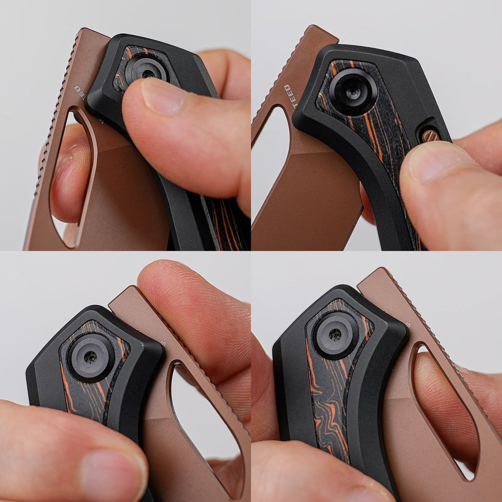 VOSTEED Kroc 329 -Top Liner Lock (3.29" S35VN Blade & Aluminum & Topo G10 Handle) - A1810