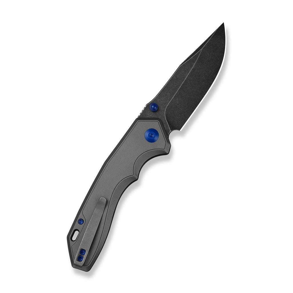 CIVIVI ELITE Brova Thumb Stud & Top Liner Lock Knife Gray Aluminum Handle (3.41" Black Stonewashed CPM S35VN Blade) CE25093-1