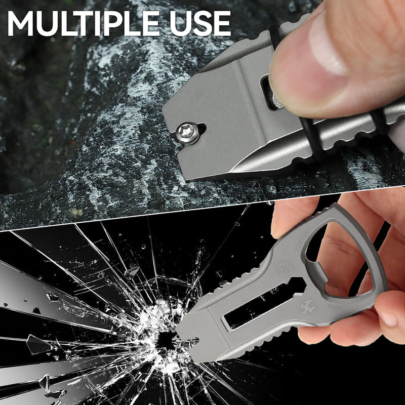 KANSEPT KNIVES PryOfSorts Titanium EDC Multi-Tool | Pry Bar, Bottle Opener & Magnetic Bit Driver | Plain Titanium | Designed by Koch Tools-C010A1
