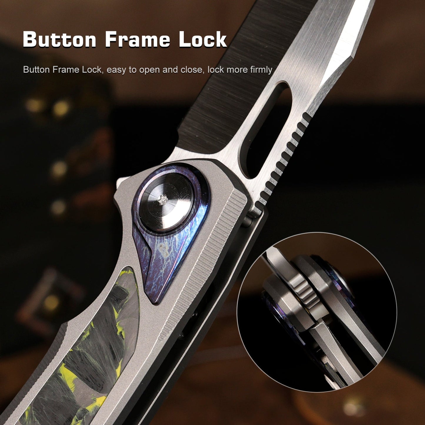 REMETTE RT-Saker Falcon Folding Pocket Knife Innovative Button Lock Structure Design S45VN Blade Titanium Handle Knives ASTP-2 with Safety Lock