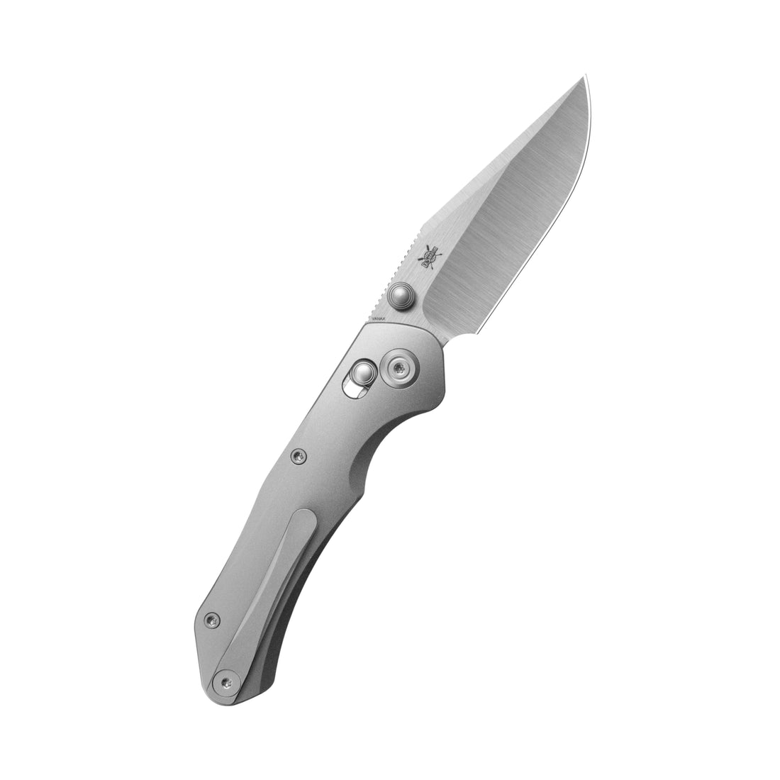 KB Coronado Folding Knife Sandblasting Titanium Handle 3.46" Belt Satin Vanax Blade KB466A