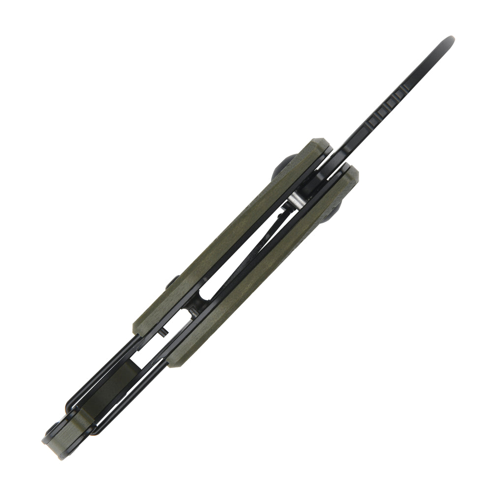 CJRB Anansi J1964 AR-RPM9 Steel Blade G10 Handle Folding Knives - Green G10 Handle/Black PVD Finish (J1964-BGN)
