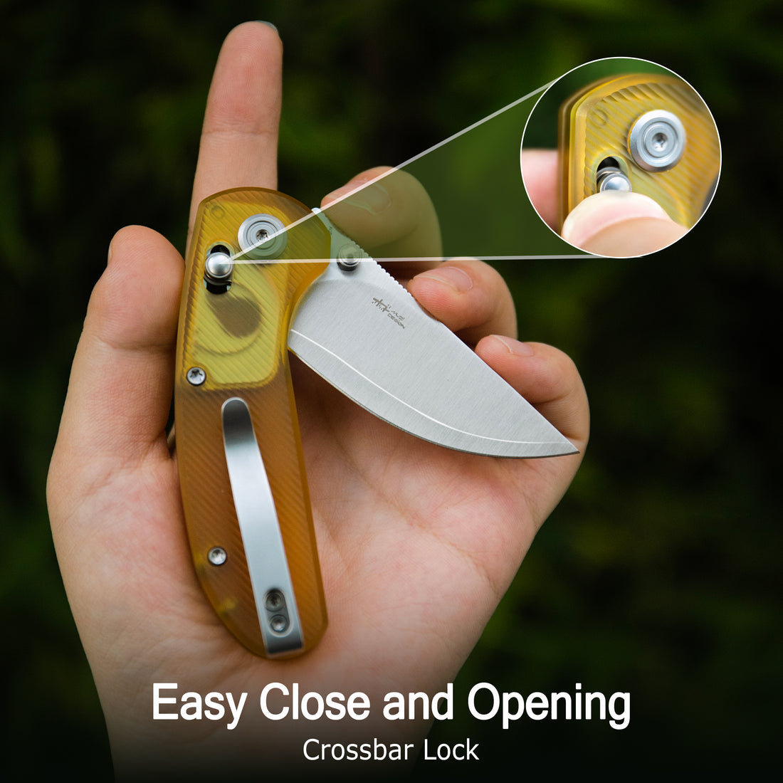Kubey Sparrow Crossbar Lock Everyday Carry Folding Knife Black G10 Handle 2.2" Satin San Mai AUS-10 KU449A