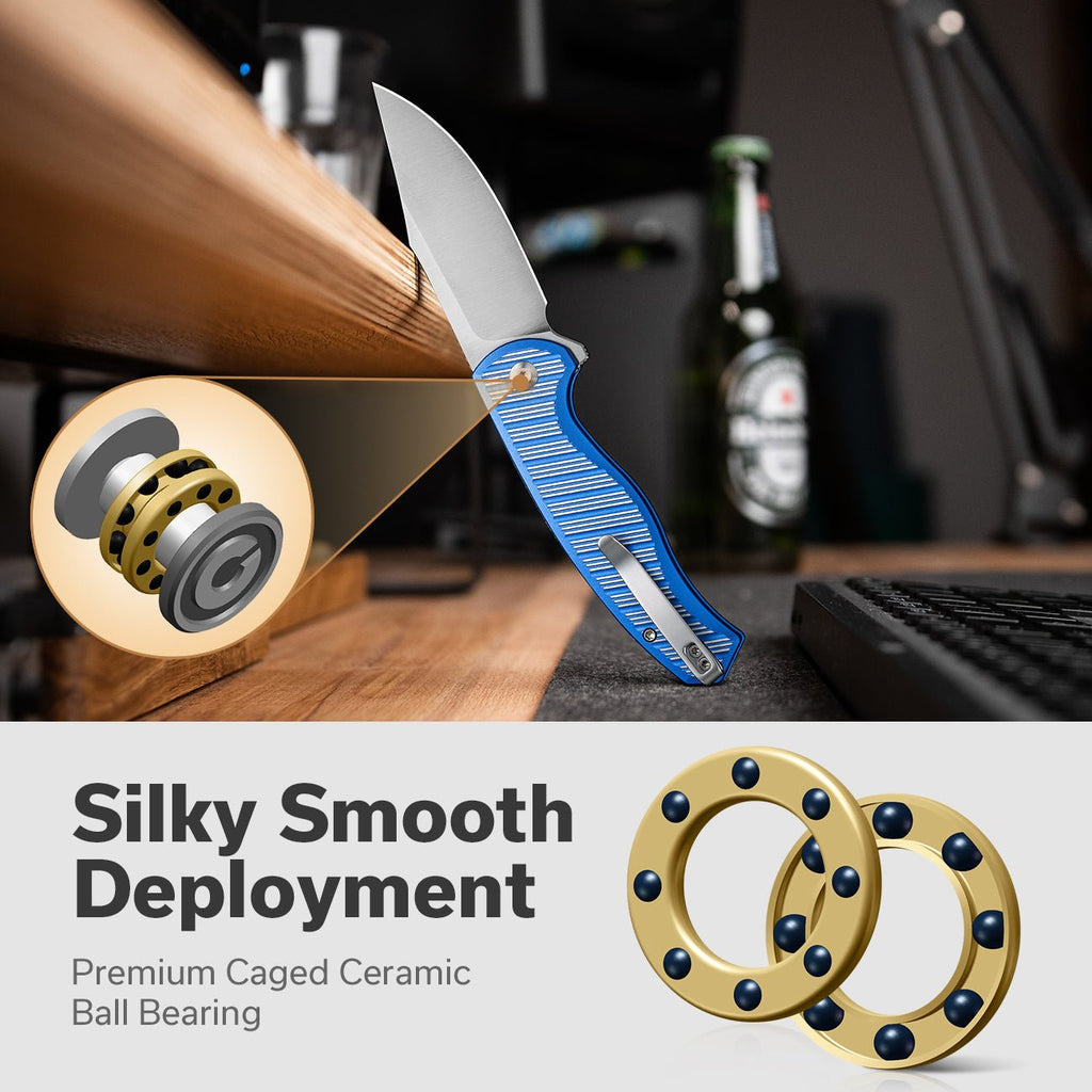 CIVIVI Stormhowl Flipper & Button Lock Knife Aluminum Handle (3.3" Nitro-V Blade) C23040B-2