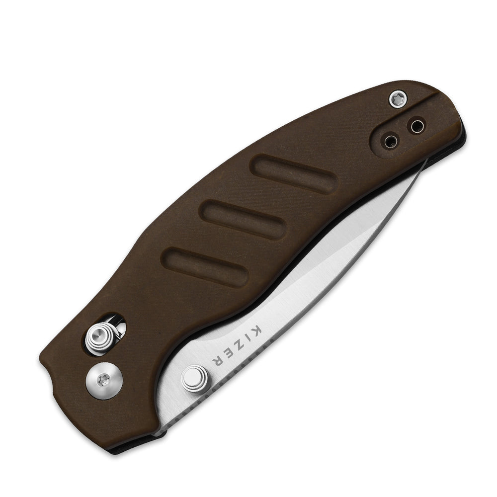 KIZER CUTLERY Sheepdog® C01C 2.9 CD | Kizer Clutch Lock™ | Norplex UltreX™ Micarta | Nitro-V | KizerV™ 3488.29CDA1