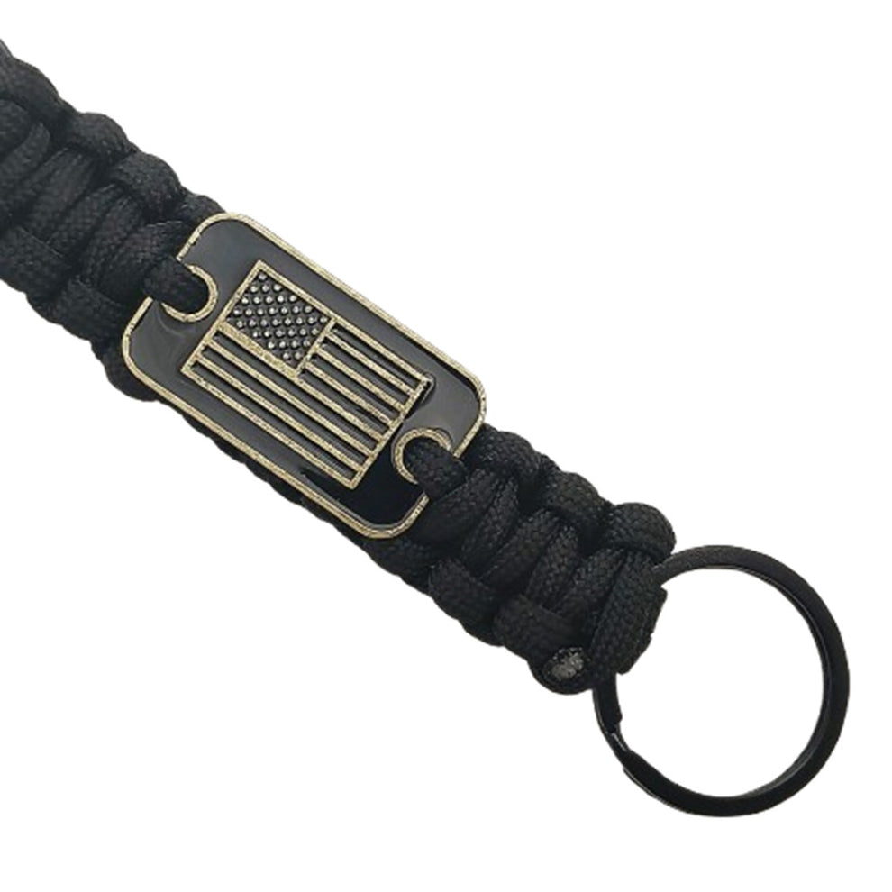 Coeburn Tool Paracord Keychain Lanyard & Steel Clip w/ Flag Emblem