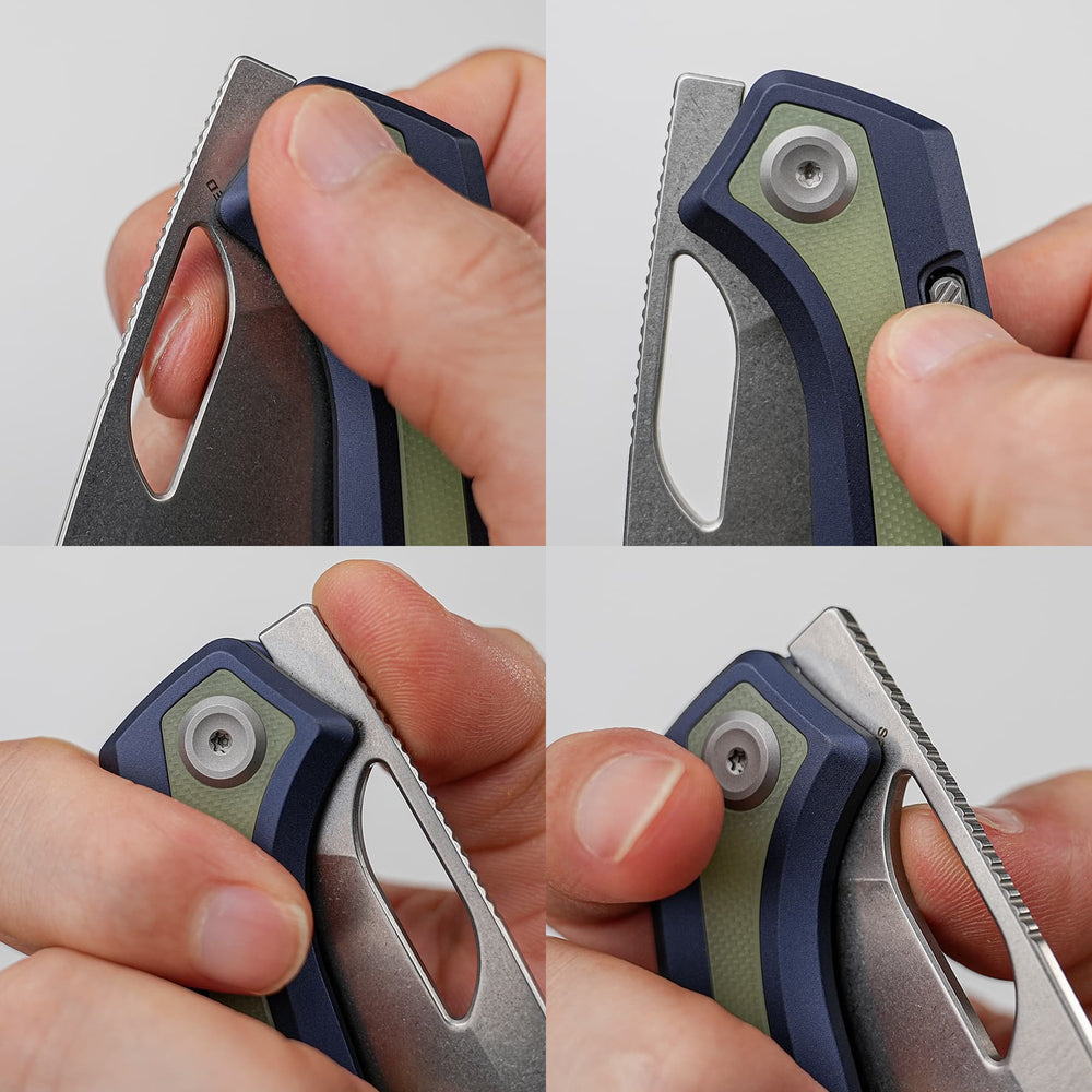 VOSTEED Kroc 329 -Top Liner Lock (3.29" S35VN Blade & Aluminum & Grow-in-the-Dark G10 Handle) - A1814