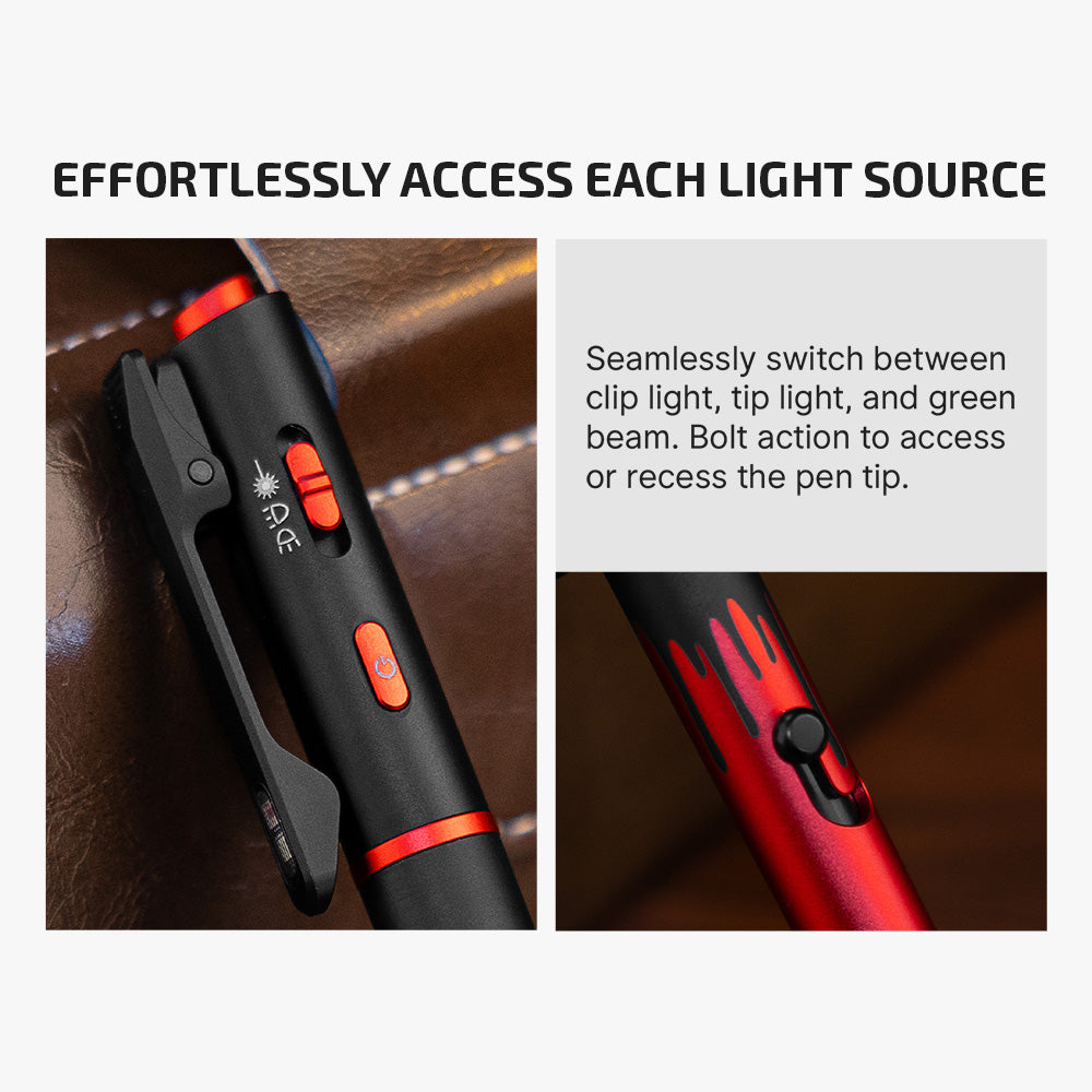 OLIGHT O'Pen 3 Multifunctional Pen Light with 120 Lumens & Green Laser