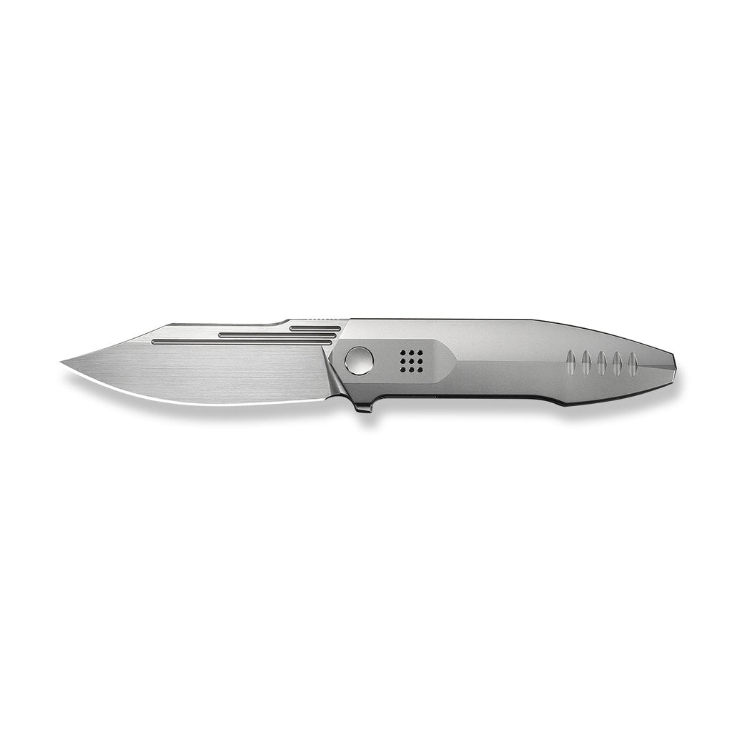 WEKNIFE Flight Line Flipper Knife Polished Bead Blasted Titanium Handle (3.81" Hand Rubbed Satin Bohler M390 Blade) WE23089-3