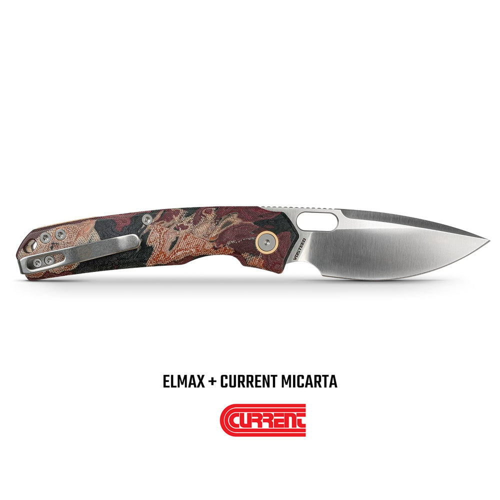 VOSTEED Psyop - Top Liner Lock Knife (3.32" Elmax Blade & Current Micarta Handle) - A2234