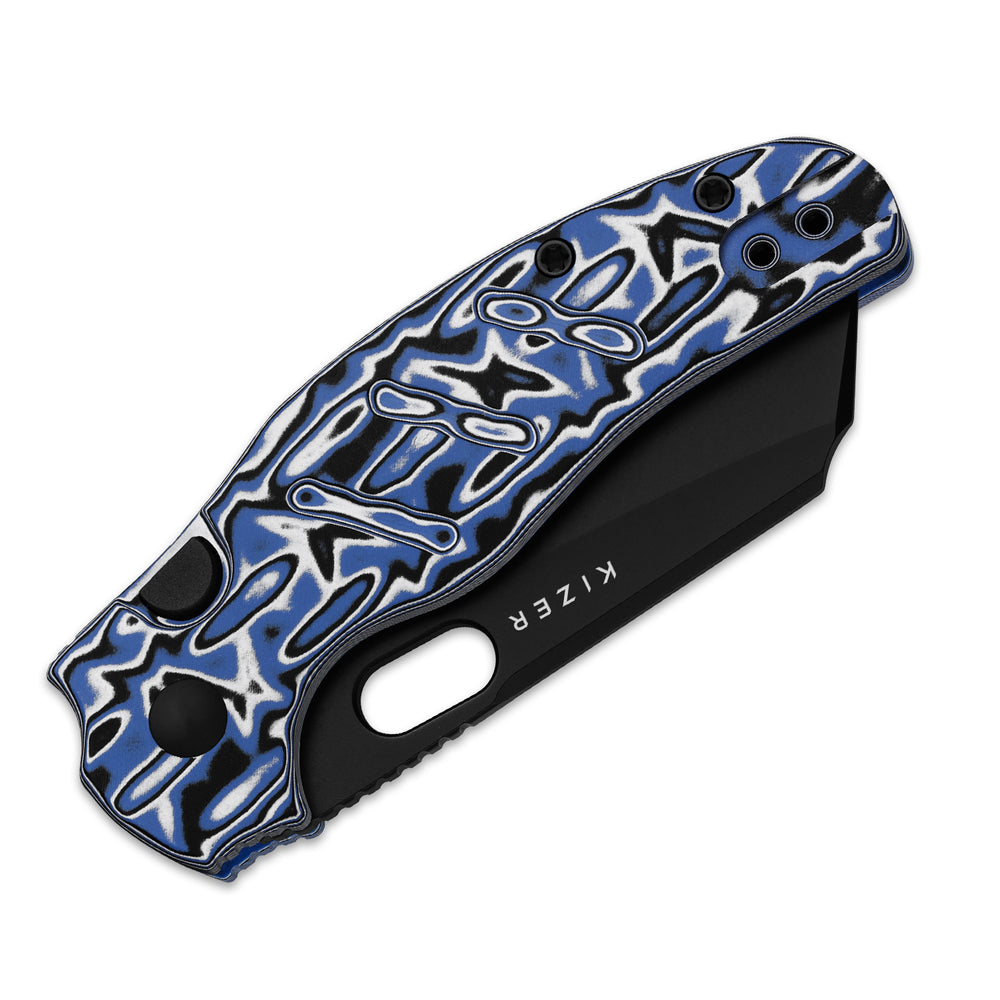 KIZER CUTLERY Sheepdog® C01C 2.9 BS | Kizer Button Liner Lock™ | Nitro-V | Vortex Pattern Micarta | PVD Coating | KizerV™ 3488.29BSA1