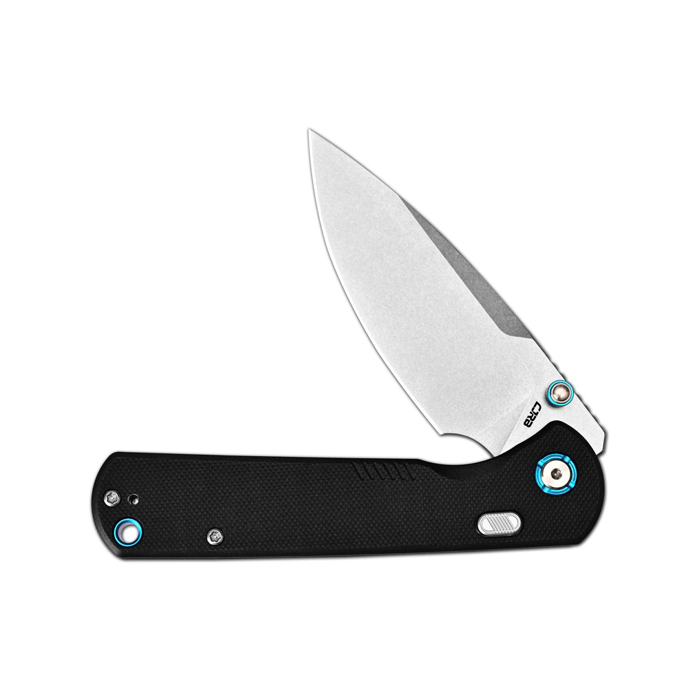 CJRB Latitude Thumb Stud & Top Liner Lock EDC Knife Black G10 Handle(3.47'' AR-RPM9 Steel Stone Wash Blade) J1975-BK