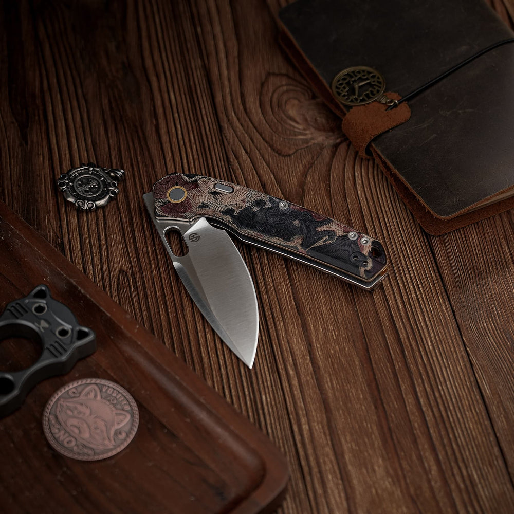 VOSTEED Psyop - Top Liner Lock Knife (3.32" Elmax Blade & Current Micarta Handle) - A2234