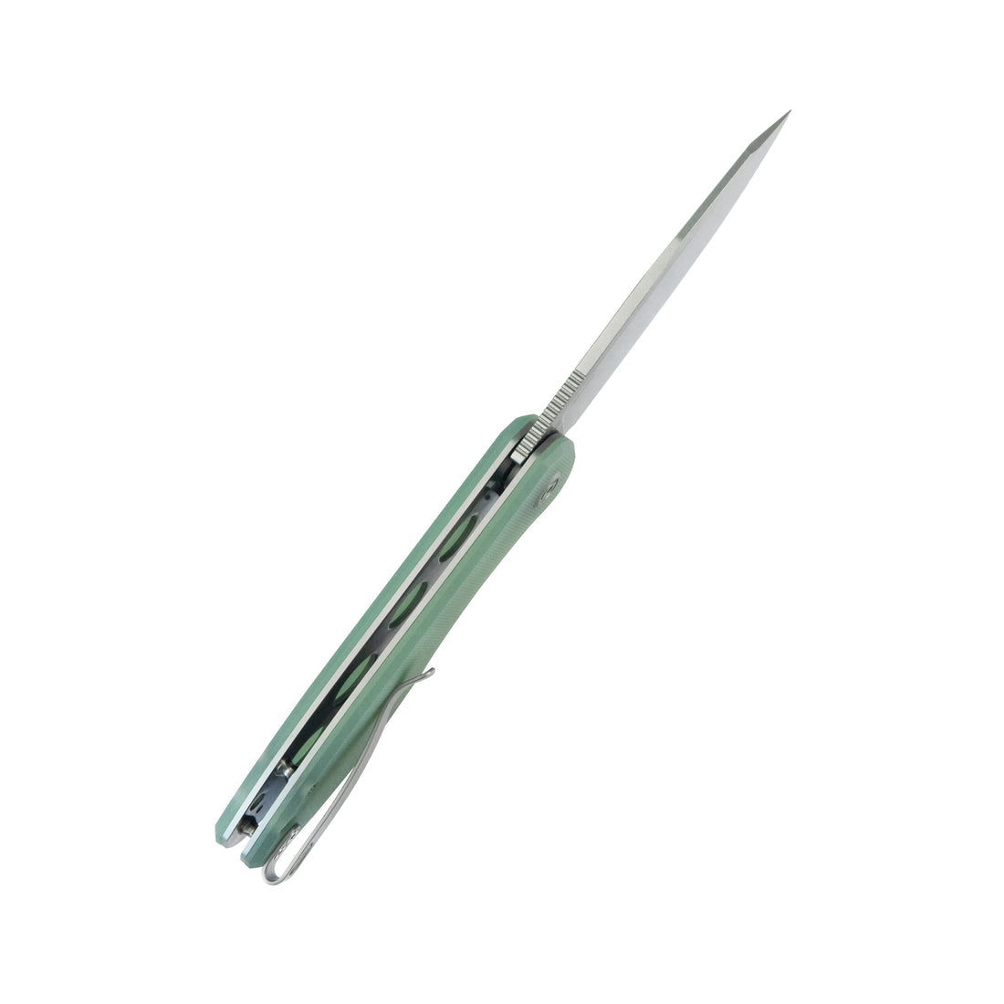 KUBEY Master Chief Outdoor Folding Pocket Knife Jade G10 Handle 3.43" Beadblast 14C28N KU358L