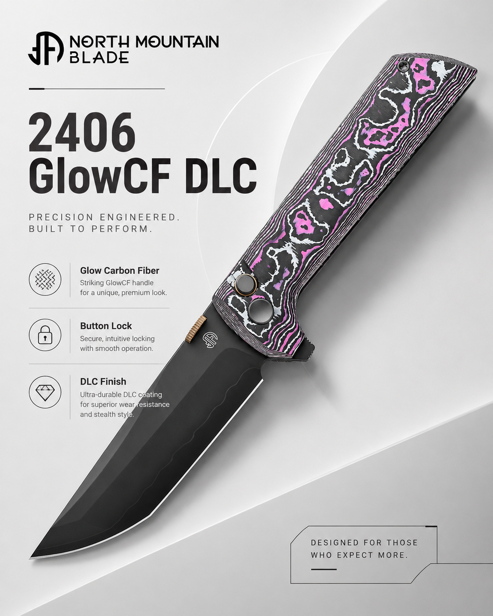 North Mountain 2406-GLOWCF-DLC Chop2 Ceramic Carbon Fiber New .45-style thumb disc