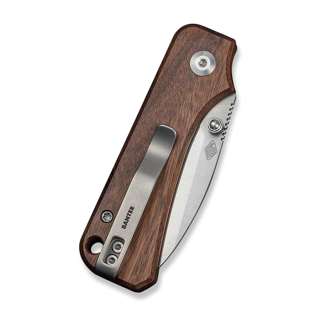 CIVIVI Baby Banter Slip Joint Thumb Stud Knife Guibourtia Wood Handle (2.34" Satin Finished Nitro-V Blade) C25066A-2