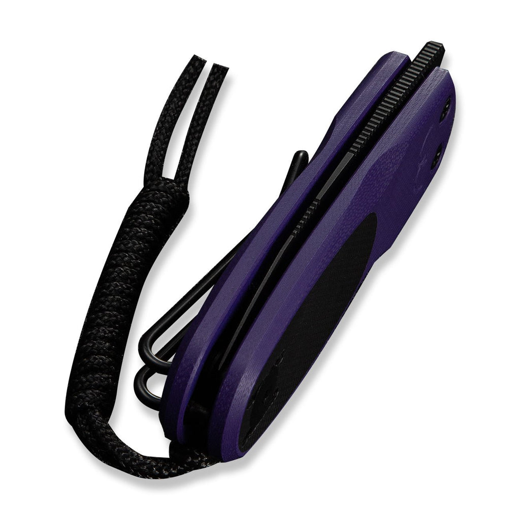 CIVIVI Purr Flipper & Slip Joint Knife Purple & Black G10 Handle (1.83" Black Stonewashed Nitro-V Blade) C25054-3, With 1PC Black Lanyard