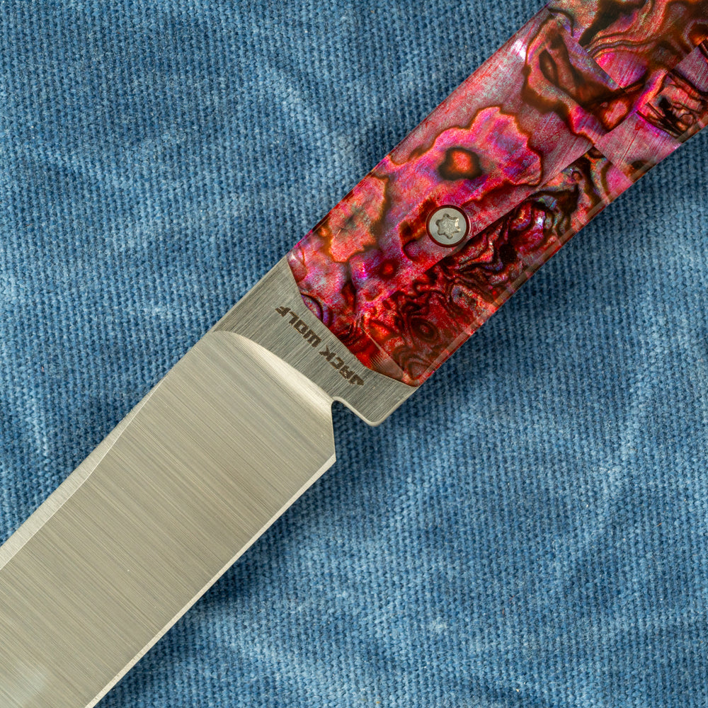 JACK WOLF KNIVES PIONEER FIXEDC - RED ABALONE