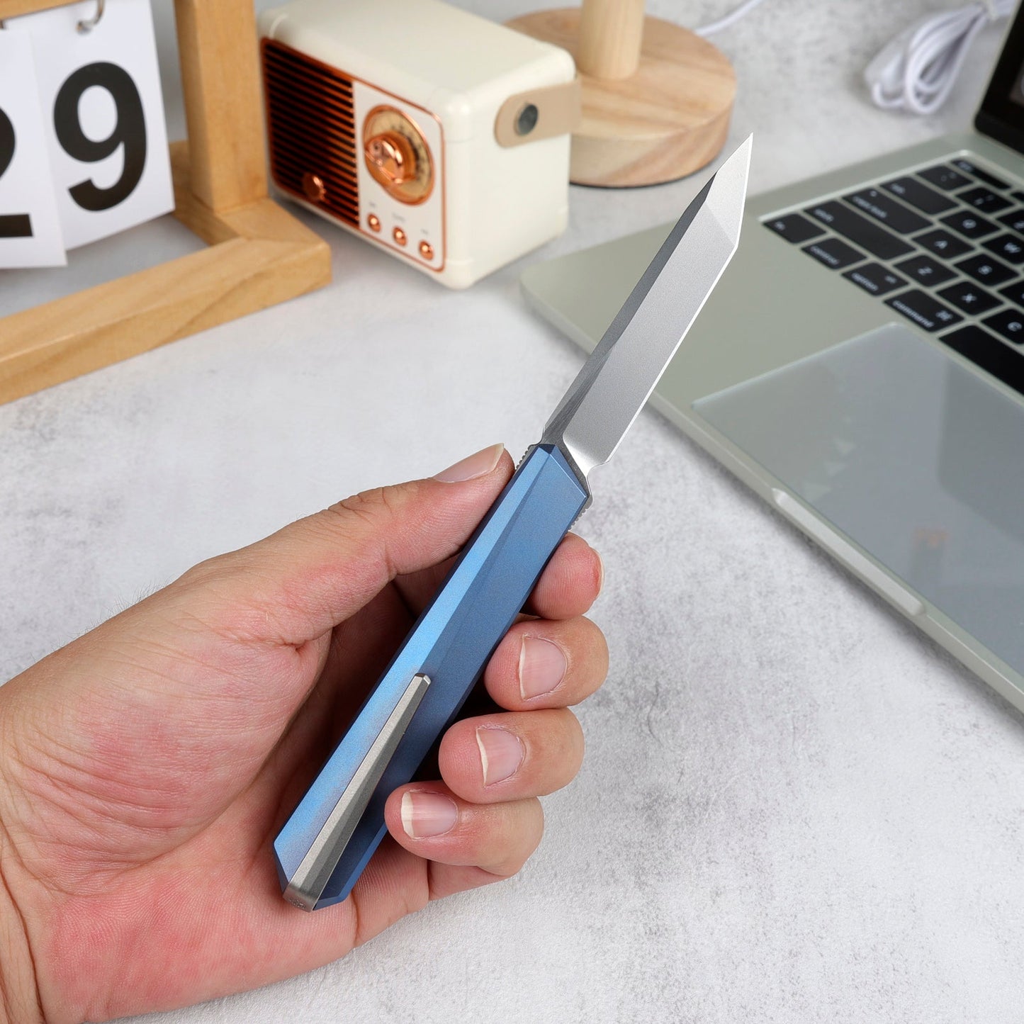 REMETTE RT-ELIGO Knife M390 Blade Titanium Handle Liner Lock Folding Pocket EDC Knife EGA4