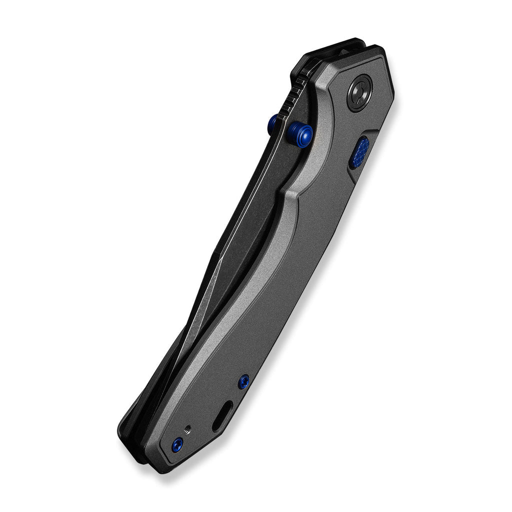 CIVIVI ELITE Brova Thumb Stud & Top Liner Lock Knife Gray Aluminum Handle (3.41" Black Stonewashed CPM S35VN Blade) CE25093-1