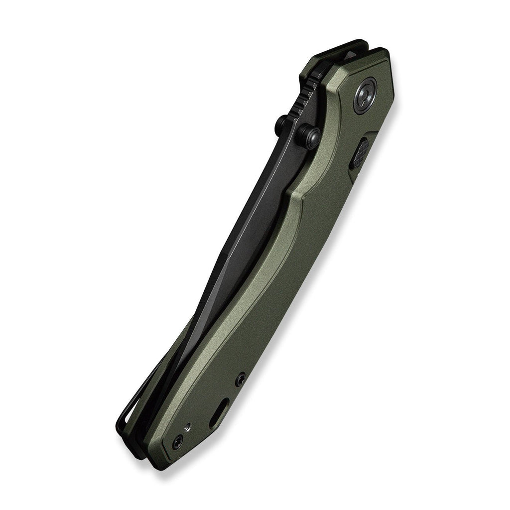 CIVIVI ELITE Brova Thumb Stud & Top Liner Lock Knife Forest Green Aluminum Handle (3.41" Black Stonewashed CPM S35VN Blade) CE25093-3