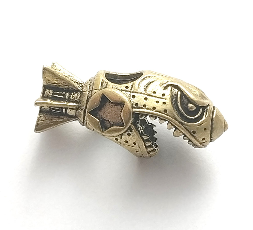 Coeburn Tool Brass Shark Bomb Missile Lanyard Bead CT3035