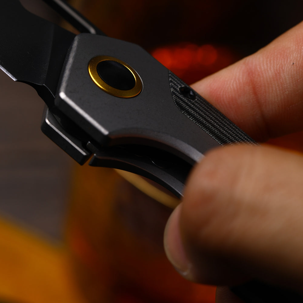 KIZER CUTLERY Serpentine | Elmax | Titanium & Micarta | Matte DLC Ultra