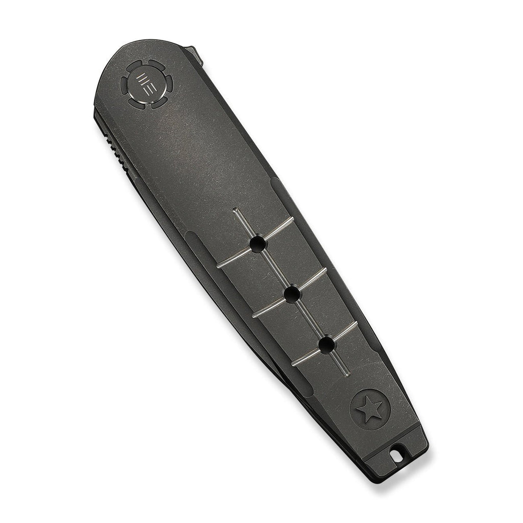 WEKNIFE Hull Flipper Knife Gray Titanium Handle & Endcap (3.89" Gray Stonewashed Bohler M390 Blade) WE24046-2
