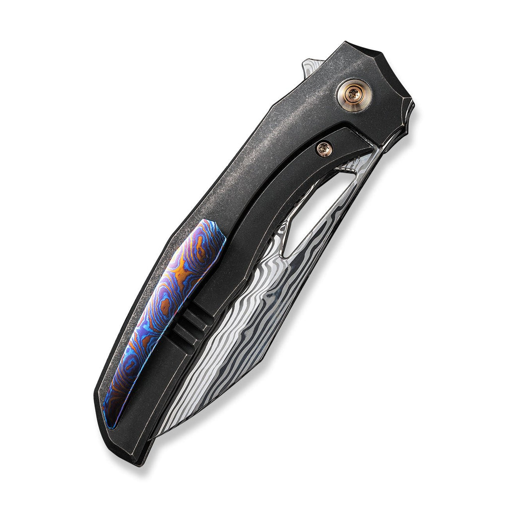 WEKNIFE Ignio Mystery Box Black Titanium Handle (3.3" Hakkapella Damasteel Blade) WE22042B-DS1 MB, With One Free Mystery WE Or CIVIVI Model
