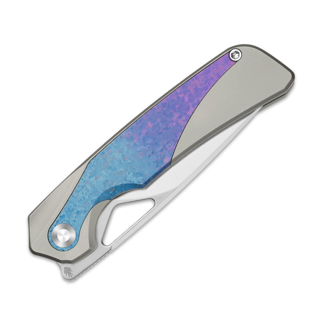 KIZER CUTLERY Topsail | S45VN | Titanium & Crystallized Titanium | Front Flipper | Ki3735A1