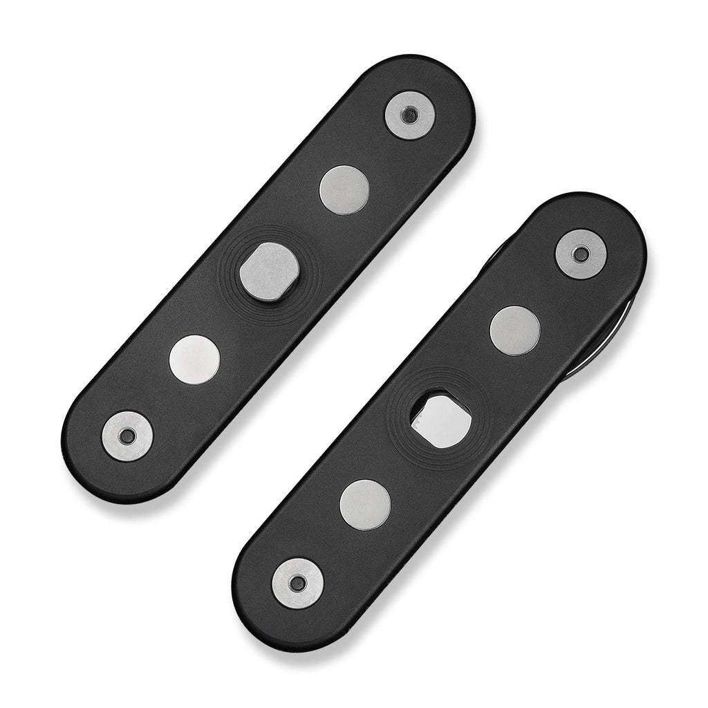 CIVIVI Partake 4-In-1 Multi-Tool Black Aluminum Handle Stainless Steel Knife, Fork, Spoon & Can Opener C24032C-1, With A Waxed Canvas Pouch