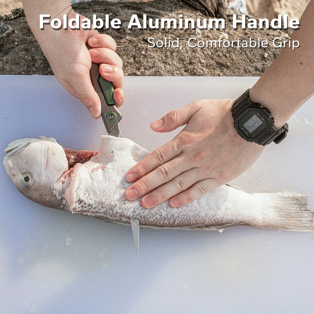 CIVIVI Shawka Folding Fillet Knife Aluminum Handle (5.81" 14C28N Blade) C22029B-3, With 1PC Black Nylon Sheath