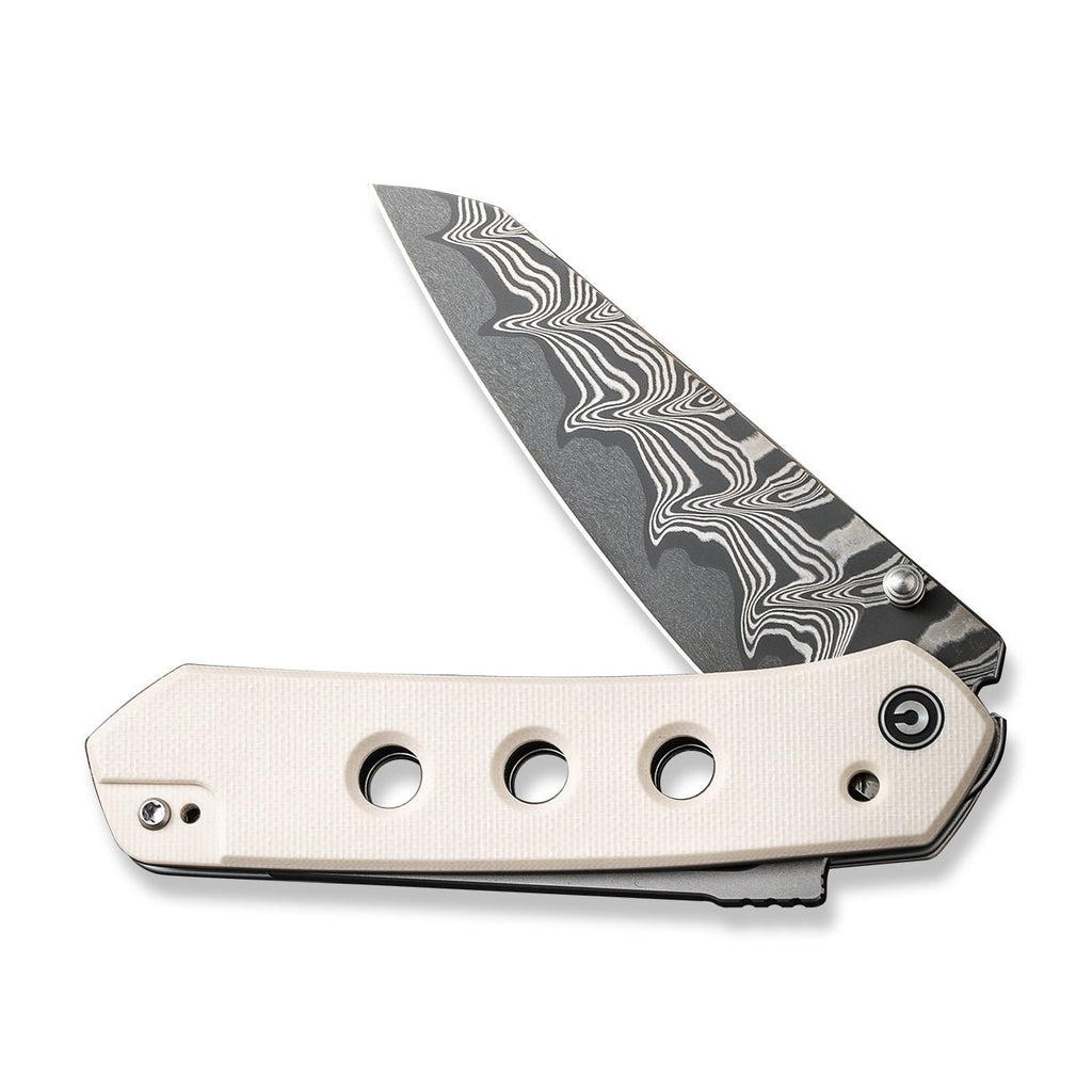 CIVIVI Vision FG Thumb Stud & Superlock Knife G10 Handle (3.54" Damascus Blade) C22036-DS1