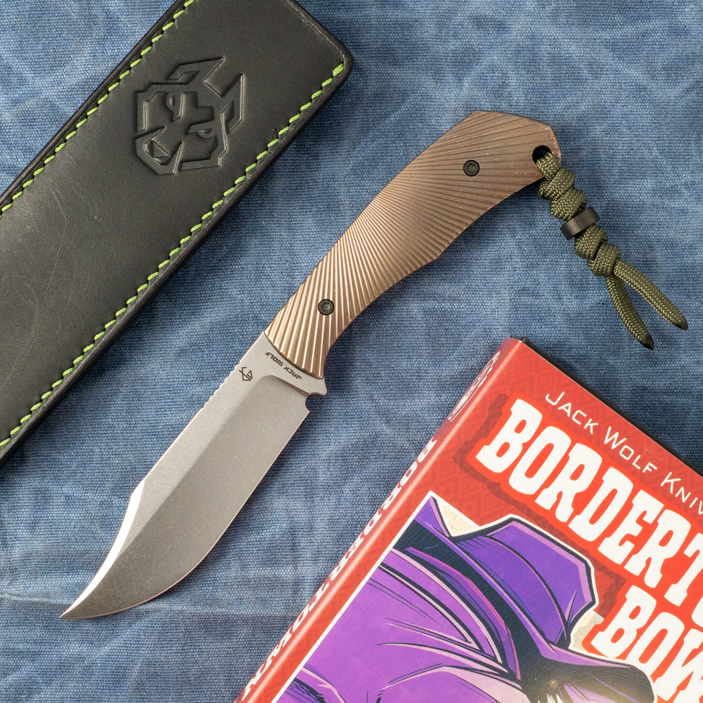 JACK WOLF KNIVES BORDERTOWN BOWIE - TITANIUM STARBURST