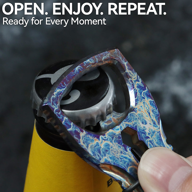 KANSEPT KNIVES PryOfSorts Titanium EDC Multi-Tool | Pry Bar, Bottle Opener & Magnetic Bit Driver | Lightning Strike Finish | Designed by Koch Tools-C010A3