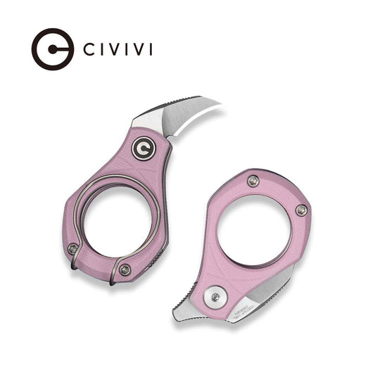CIVIVI Pyrus Slip Joint Utility Knife Powder Pink G10 Handle (0.65" Satin Finished 14C28N Blade) C23038-5
