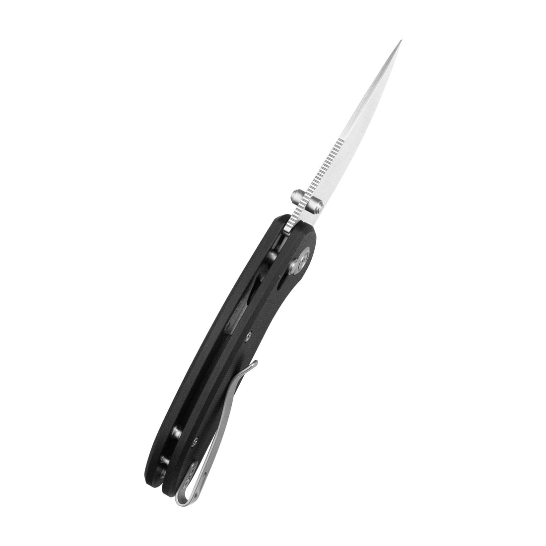 Kubey Sparrow Crossbar Lock Everyday Carry Folding Knife Black G10 Handle 2.2" Satin San Mai AUS-10 KU449A