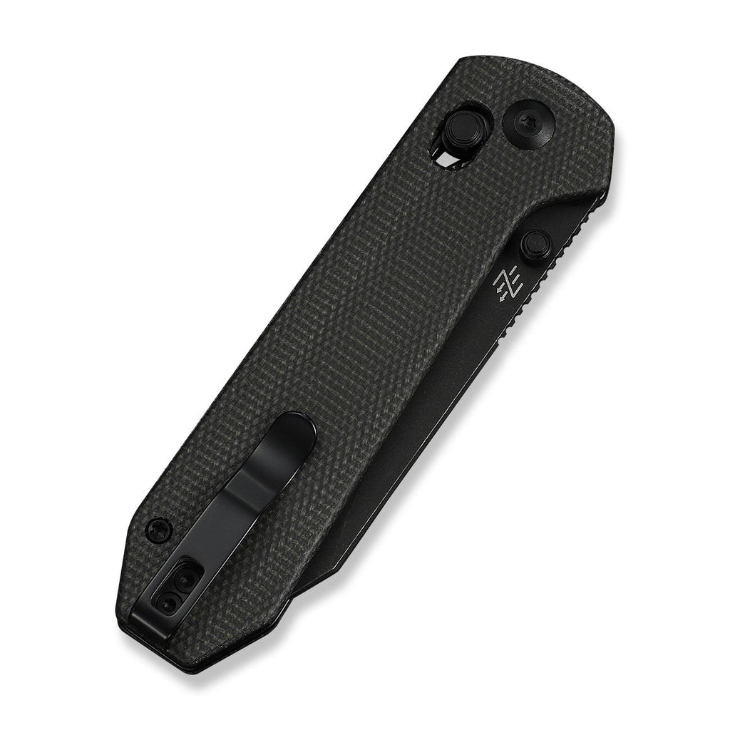 CIVIVI Over Yonder Thumb Stud & Crossbar Lock Knife Dark Green Canvas Micarta Handle (3.35" Black Stonewashed 14C28N Blade) C25027-1