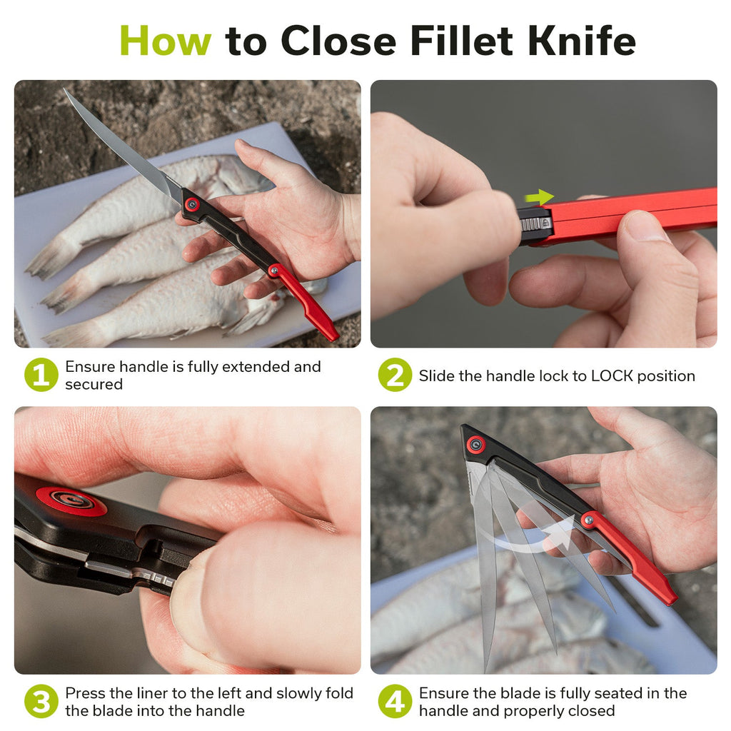 CIVIVI Shawka Folding Fillet Knife Aluminum Handle (5.81" 14C28N Blade) C22029B-1, With 1PC Black Nylon Sheath