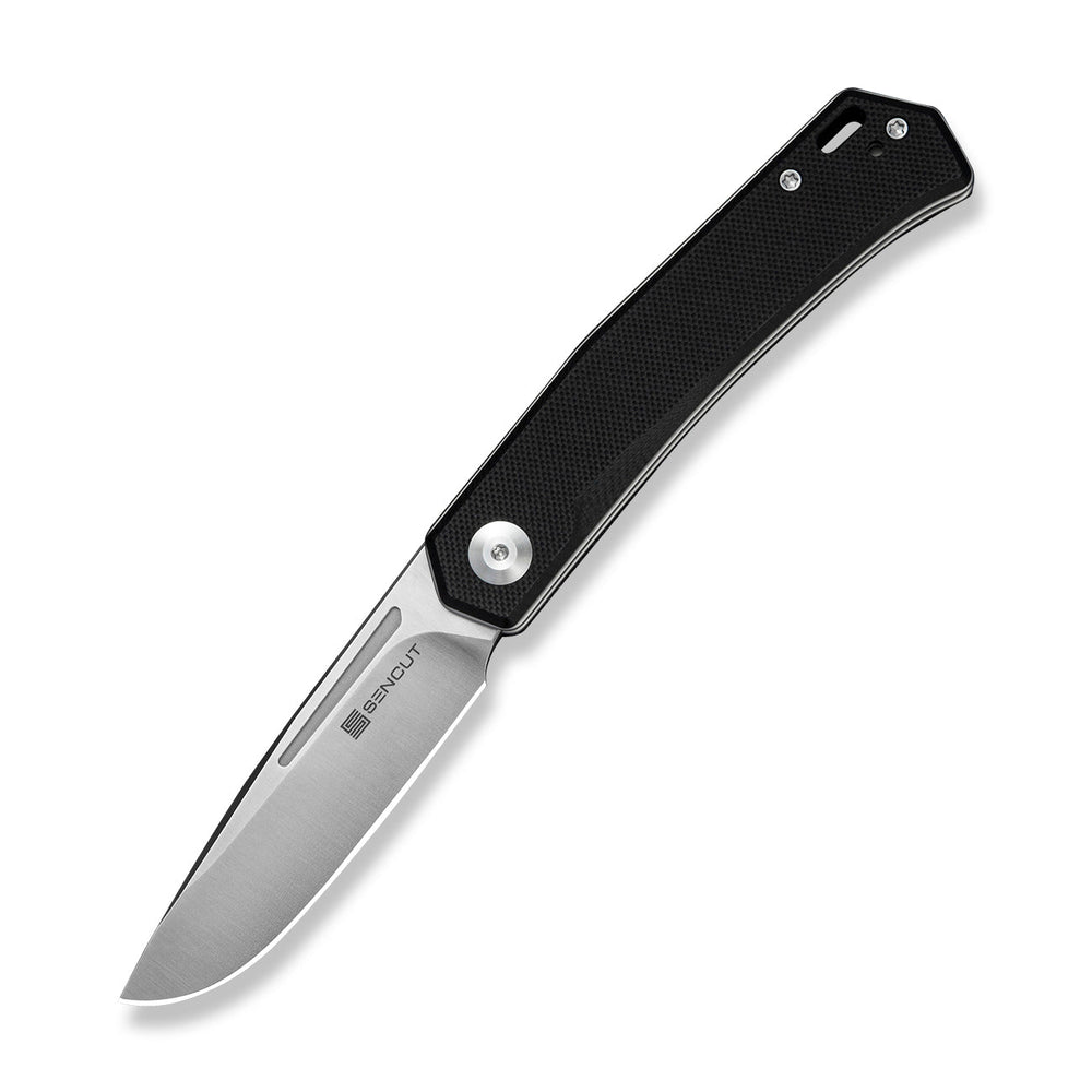 SENCUT Braxx Slip Joint Knife Black G10 Handle (3.12" Satin Finished D2 Blade) S25089-1