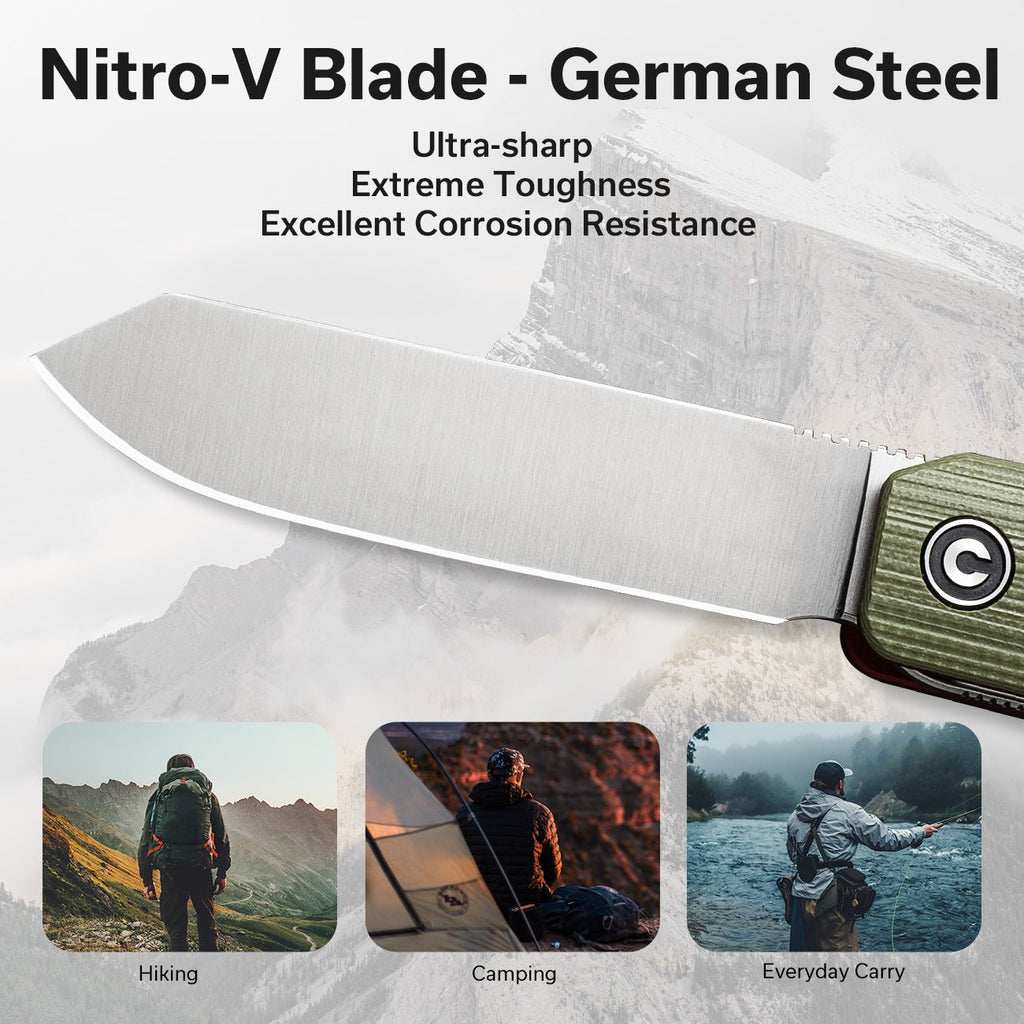CIVIVI Sendy Flipper Knife G10 Handle (2.83" Nitro-V Blade) C21004B-1