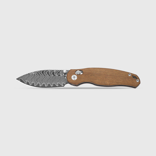 KIZER CUTLERY Phoca CD | Damascus | Mkuruti Wood | Clutch Lock