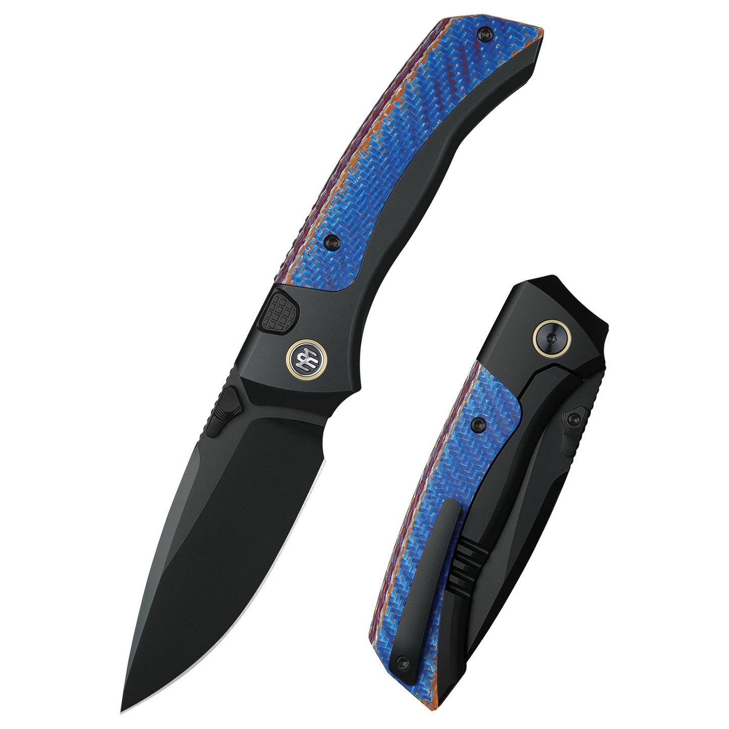 REMETTE RT-Steed Folding Pocket Knife Innovative Button Frame Lock Structure Design M390 DLC Blade Titanium + Carbon Fiber Handle Knives RTWS-BC
