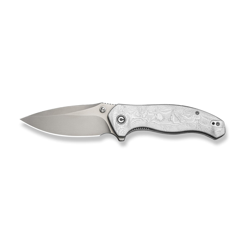CIVIVI Vyrent Flipper & Thumb Stud Knife G10 With Aluminum Foil Contoured Handle (3.48" Stonewashed Nitro-X7 Blade) C25037B-1