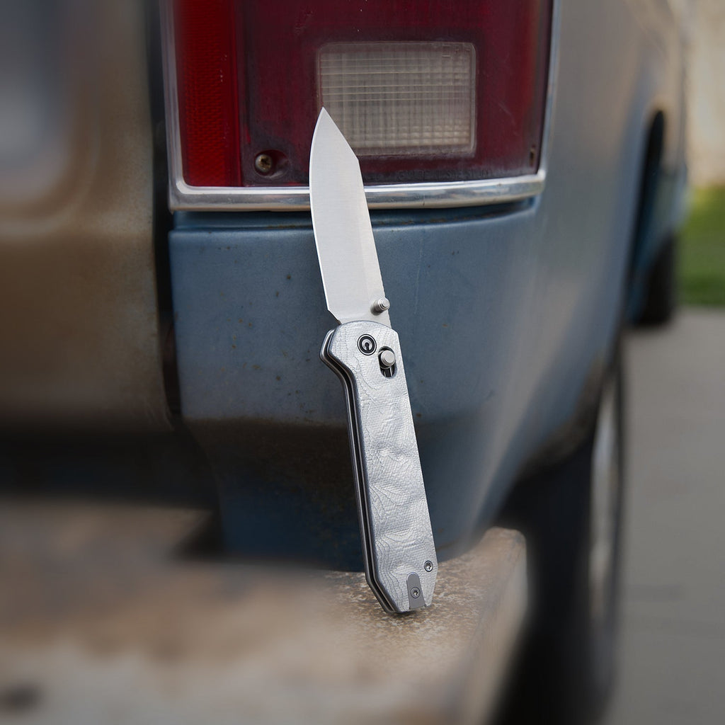 CIVIVI Over Yonder Thumb Stud & Crossbar Lock Knife G10 With Aluminum Foil Handle (3.35" 14C28N Blade) C25027-2