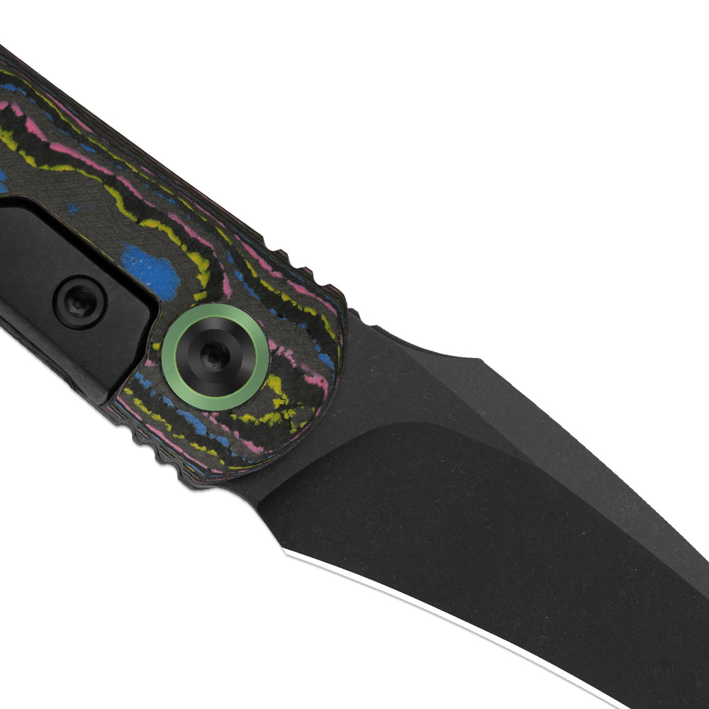 KIZER CUTLERY Feist 3 | CPM S90V + Matte DLC Ultra | Hawkbill | Titanium (Matte DLC Ultra) & CamoCarbon Ultimate Warrior | KizerX™ 3499.3A3