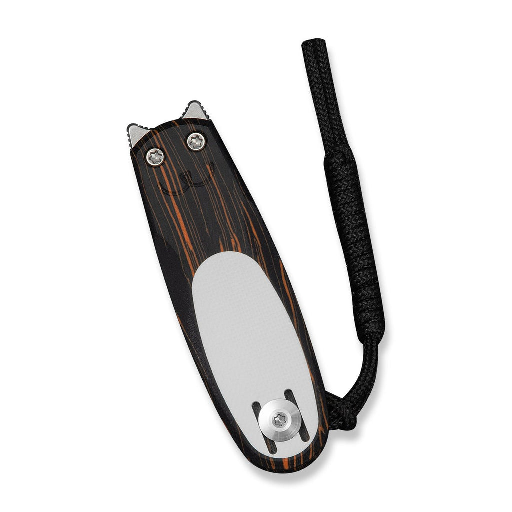 CIVIVI Purr Flipper & Slip Joint Knife Orange, Black & White G10 Handle (1.83" Stonewashed Nitro-V Blade ,With 1PC Black Lanyard) C25054-5, Each Handle Features Random Color Distribution